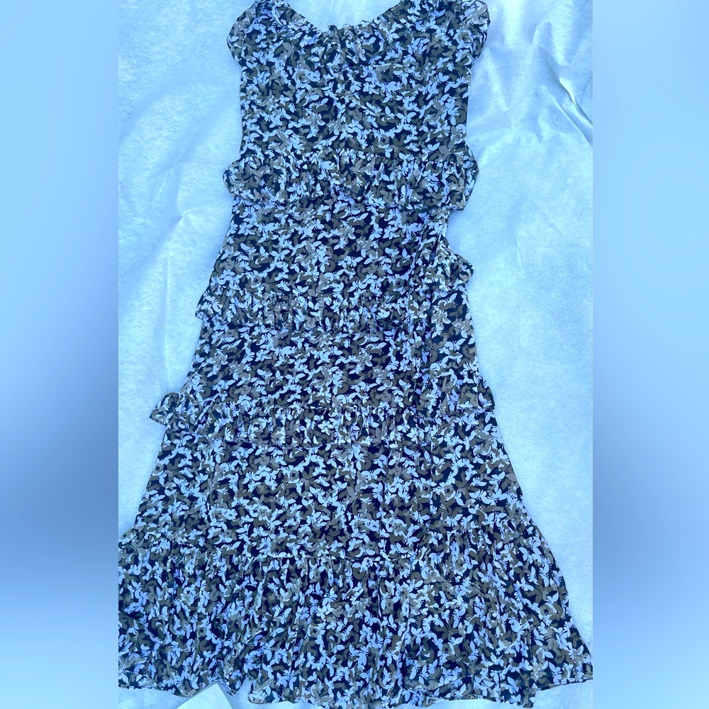 Michael Kors Camouflage Flounce Dress